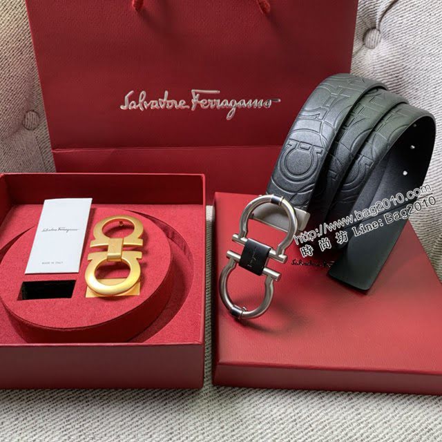 菲拉格慕男女士皮帶 Ferragamo雙扣高端禮盒腰帶  jjp2113